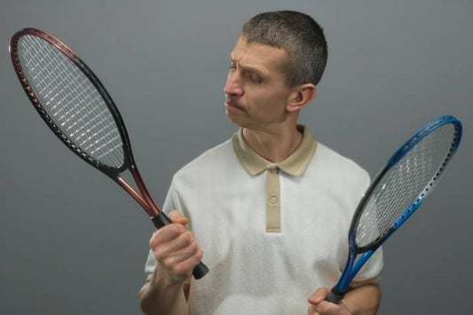 Comparing different tennis string gauges and materials for power and control at Courtside Racquets.